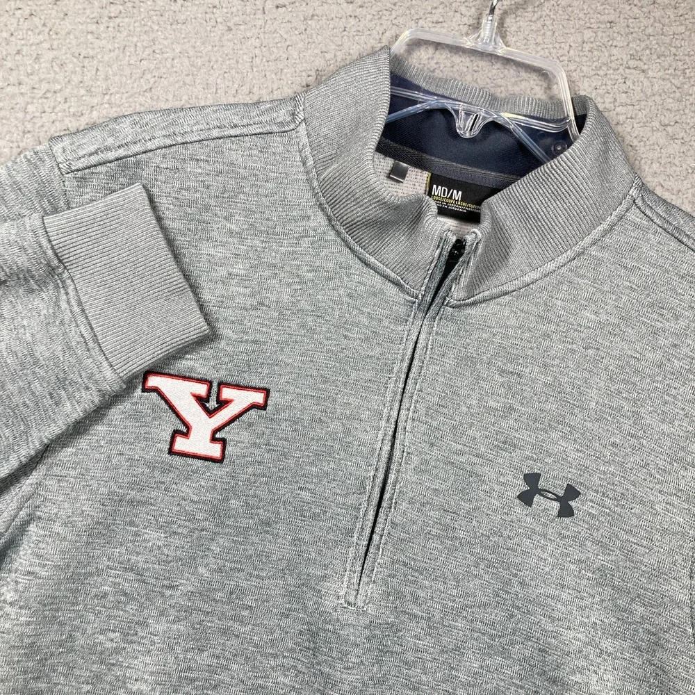 Youngstown‎ State Penguins 1/4 Zip Pullover Adult Medium Gray Sweatshirt Sweater